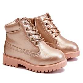 FRROCK Niños Trappers Botas Calientes Champagne Dexter rosa rosa