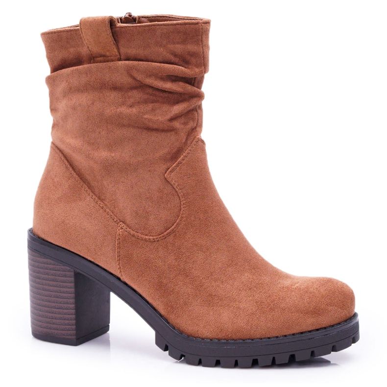 FB2 Botas De Mujer Con Tacón Ante Camel Celma marrón