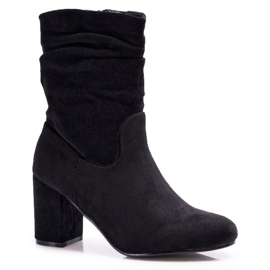 FRJ De Mujer Botas Con Tacón Ante Negro Sin Fin FRJ De Mujer Botas Con Tacón Ante Negro Sin Fin