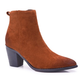 Moow Botas De Mujer Con Tacón Ante Camel Niki marrón