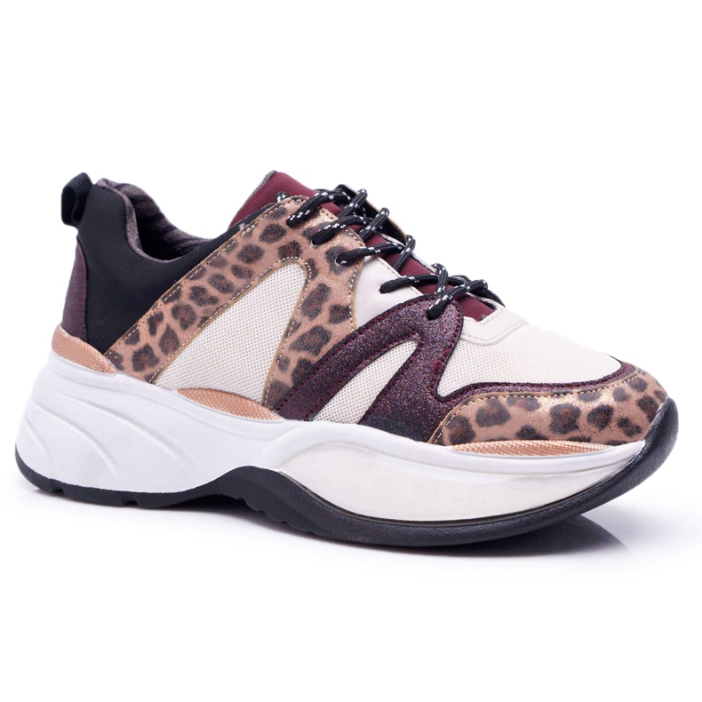Zapatillas Deportivas Mujer Piel De Serpiente Burdeos Larey rojo