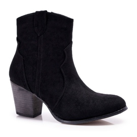 BUGO Botas De Mujer Con Tacón Botas Vaqueras Nutriso Negras negro
