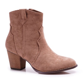 BUGO Botas De Mujer Con Tacón Botas Vaqueras Caqui Nutriso