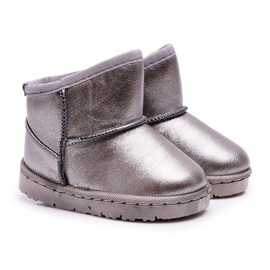 FRROCK Botas de nieve cálidas para niños Pewter Scooby gris