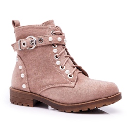 FP1 Botines infantiles Pearls Khaki Nargos rosado