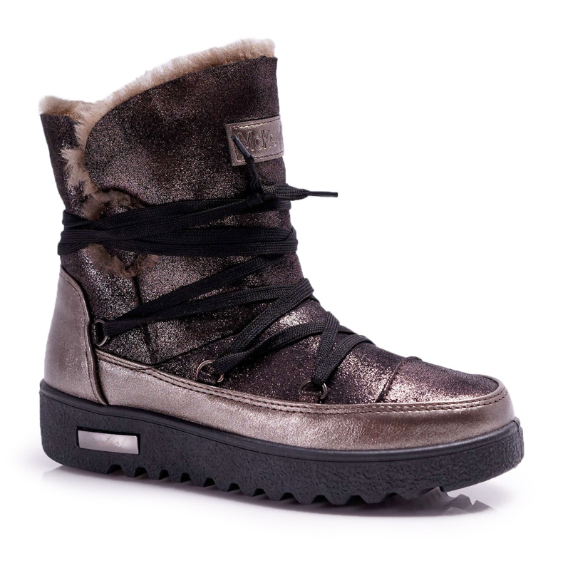 Vinceza Botas de nieve para mujer con piel gris oscuro Fereni