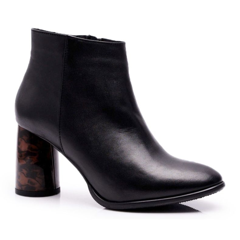 Botas De Mujer Con Tacón Alto Laura Messi Cuero Negro 2056