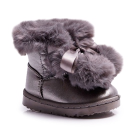FRROCK Botas de abrigo para niños Botas de nieve gris oscuro Roofy