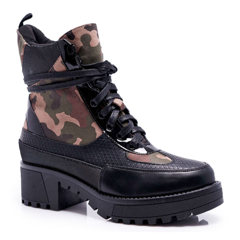 SEA Botas altas de mujer Camo negro Trapery Nemtere