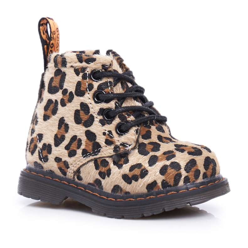 FRROCK Botas para niños con estampado de leopardo de cremallera Lilo marrón multicolor