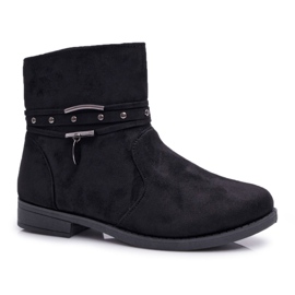 BUGO De Mujer Botas Tacón Plano Caliente Negro Verte