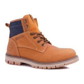 Botas de cuero para hombre Big Star Camel EE174266 marrón
