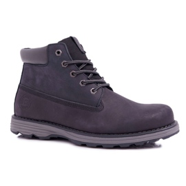 Botas Senderismo Hombre Piel Big Star Negra EE174228 negro