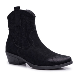 BUGO Botas Vaqueras Mujer Ante Negro Ferders