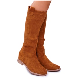 SEA Botas a media pierna de ante para mujer Camel Temet marrón