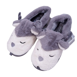BUGO Pantuflas de Mujer con Piel y Reno Reno Gris BUGO Pantuflas de Mujer con Piel y Reno Reno Gris