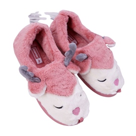 BUGO Pantuflas De Mujer Con Piel Y Reno Reno Rosa Oscuro