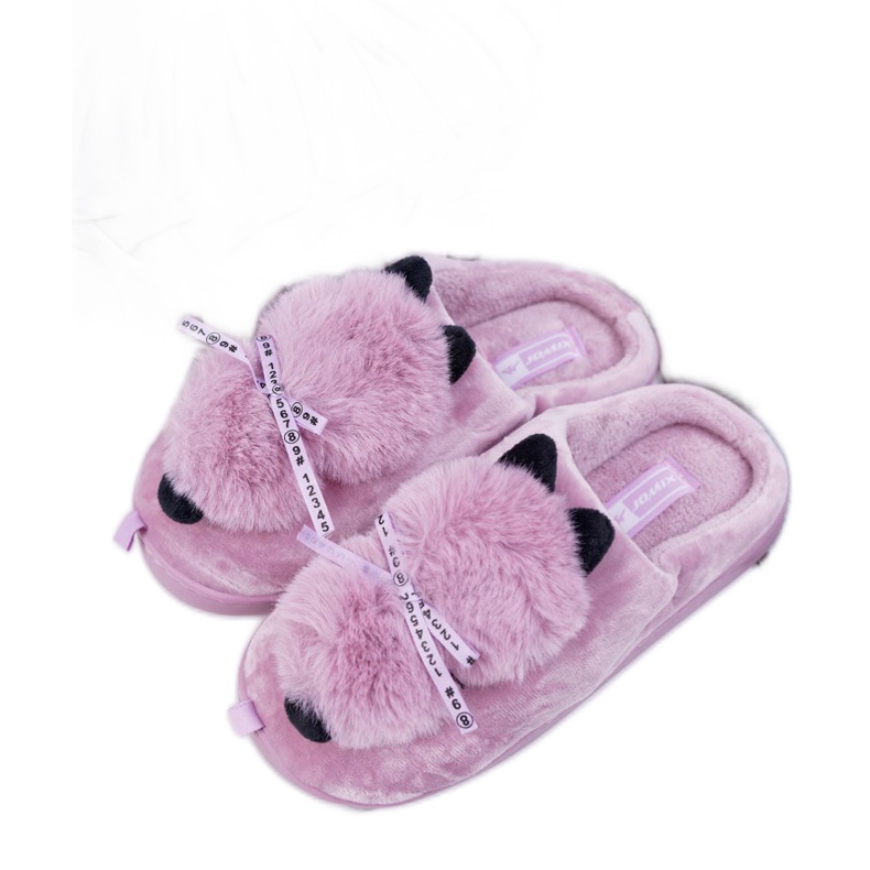 BUGO Pantuflas de Mujer con Piel Gatito Gatito Rosa rosado