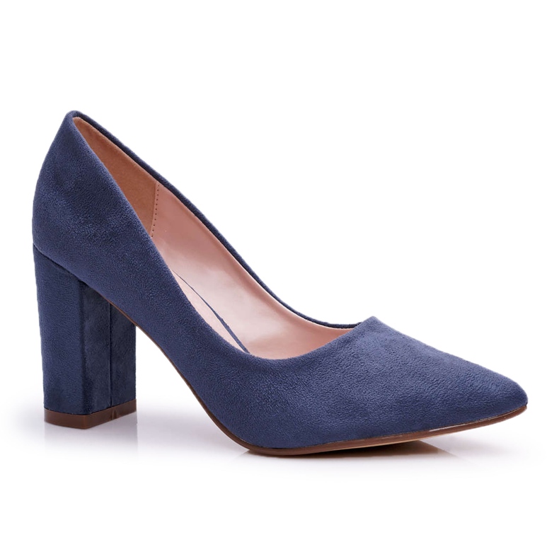SEA Zapatos De Salón Con Tacón De Mujer Ante Azul Marino Florena