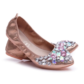 PS1 Bailarinas de Mujer con Piedras Cristal de Oro Rosa rosado