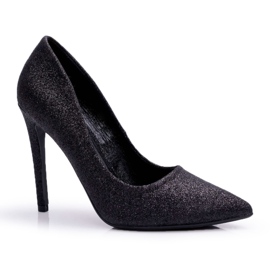 PS1 Tacones altos de mujer Glitter Black Vivien negro