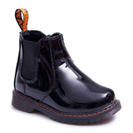 FRROCK Botas Infantiles Cálidas con Cremallera Lacado Gustro Negro