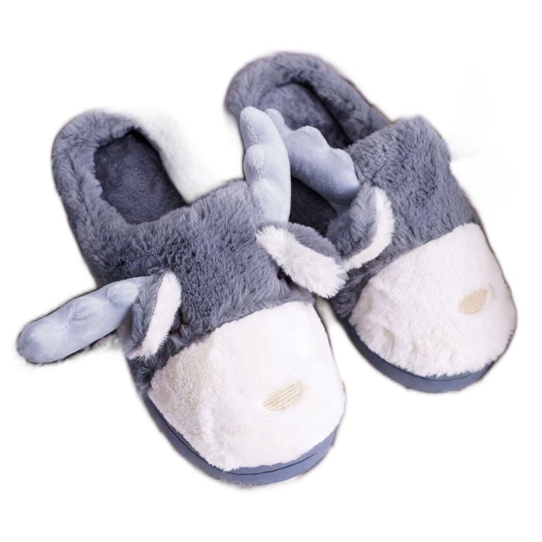 FRID Pantuflas De Mujer Con Piel Y Reno Gris Deff