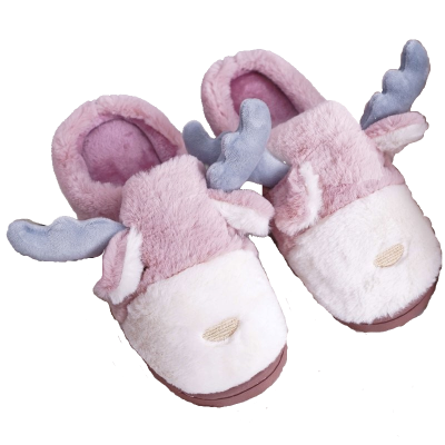 FRID Pantuflas De Mujer Con Piel Y Reno Rosa Deff rosado