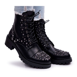 SEA Botas De Mujer Trabajadoras Con Diamantes De Imitación Negro Gether