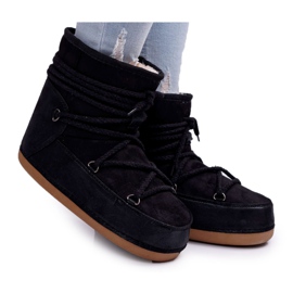 HAN Botas de nieve para mujer con piel Negro Veme HAN Botas de nieve para mujer con piel Negro Veme