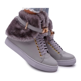 Botas Lu Boo grises con piel Gisele