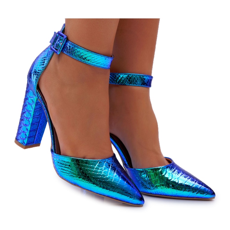 SEA De Mujer Zapatos De Salón En El Tacón Azul Opalescente Magnético multicolor