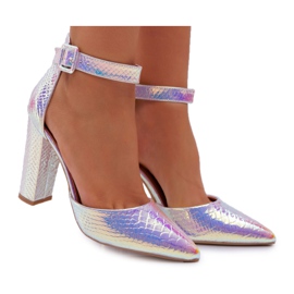 SEA De Mujer Zapatos De Salón En El Tacón Opalescente Magnético Plata multicolor gris