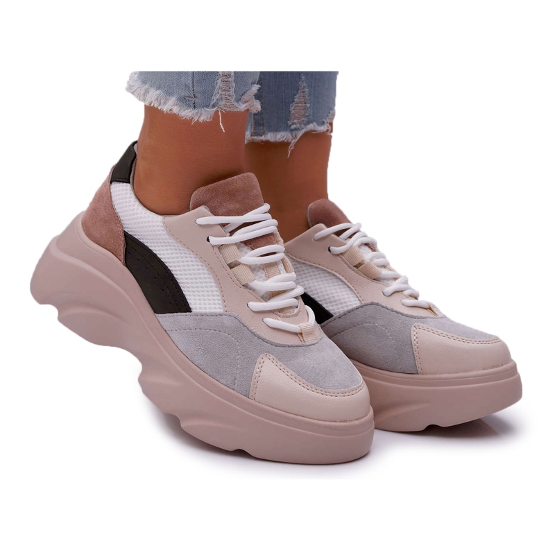 SEA Zapatillas Deportivas Mujer Suela Gruesa Beige Cardamon