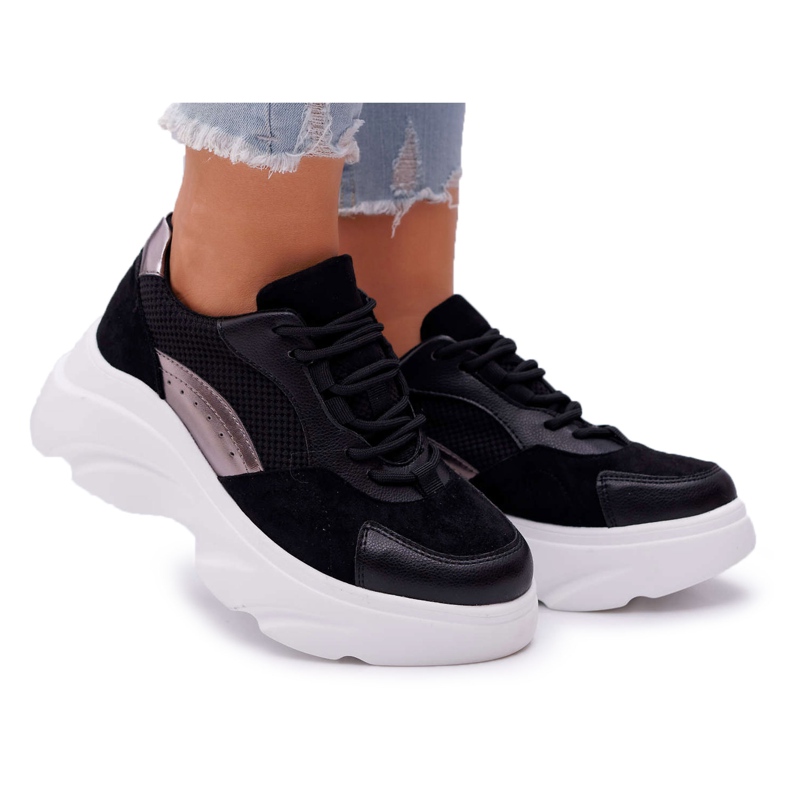 SEA Zapatillas Deportivas Mujer Suela Gruesa Cardamon Negro