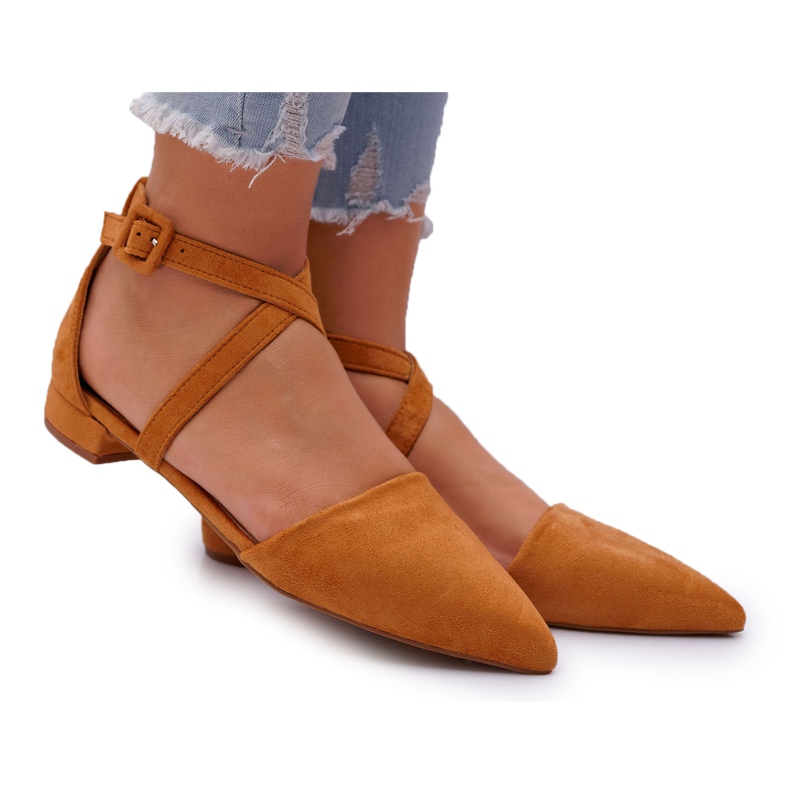 PS1 Bailarinas de ante para mujer en Spitz Camel Vontare marrón PS1 Bailarinas de ante para mujer en Spitz Camel Vontare marrón