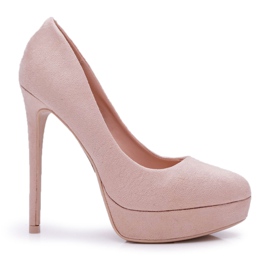 SEA Stilettos Mujer Ante Plataforma Beige Gervalo SEA Stilettos Mujer Ante Plataforma Beige Gervalo