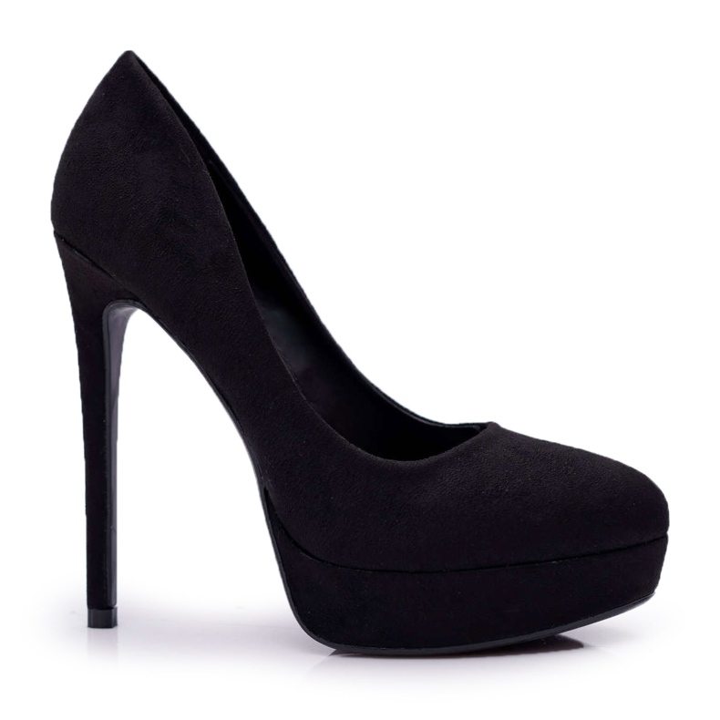 SEA Stilettos Mujer Ante Plataforma Negro Gervalo