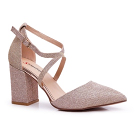 SEA De Mujer Zapatos De Tacón Con Purpurina Champaña Perset multicolor rosa