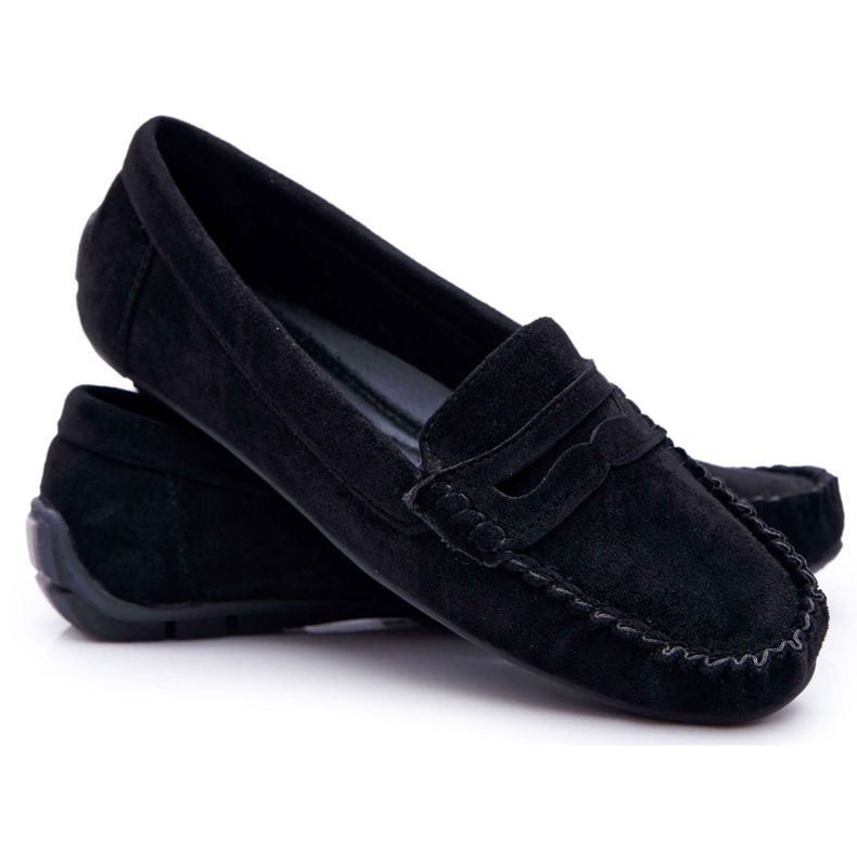 PS1 Mocasines negros de ante para mujer Bolero