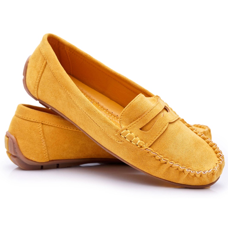 SEA Mocasines Amarillos De Mujer Ante Bolero