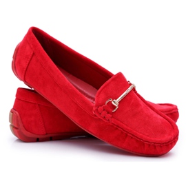 SEA Mocasines Mujer Ante Rojo Sonnero
