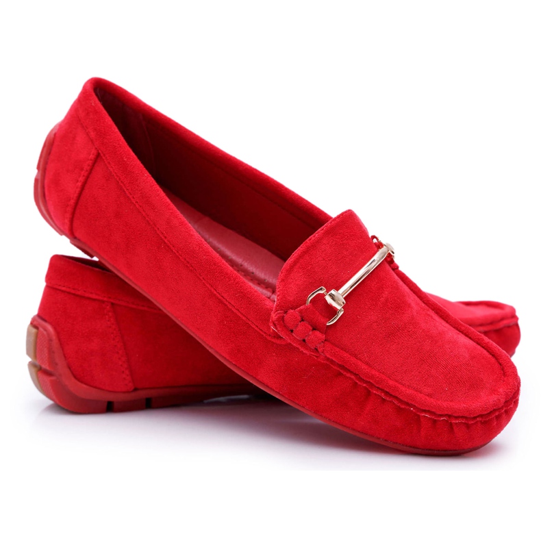 SEA Mocasines Mujer Ante Rojo Sonnero