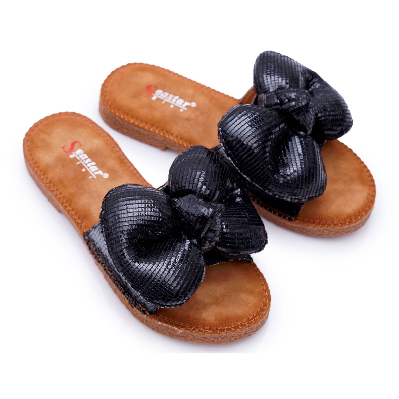 PS1 Pantuflas de Mujer con Lazo Grande Negro Big Love