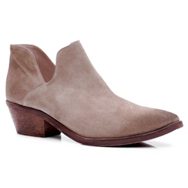 Nicole Botas de Mujer Cuero Primavera Beige Anabella