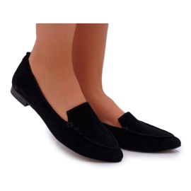 Nicole Mocasines Mocasines de cuero de gamuza para mujer Negro Homny Nicole Mocasines Mocasines de cuero de gamuza para mujer Negro Homny