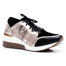 Nicole Deportivas Mujer Cuero Natural Dorado Coledo