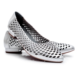 Exquisite Bailarinas Mujer Plata Cuero Exquisito 1107/1 gris