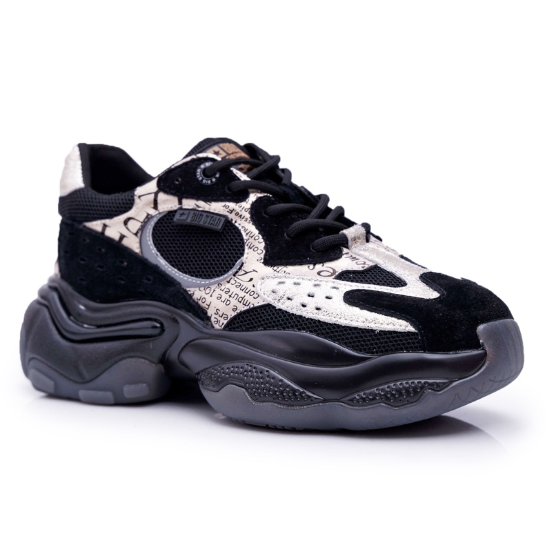 Zapatos deportivos para mujer Big Star de Daniel Lopez en negro y dorado FF274A524 amarillo