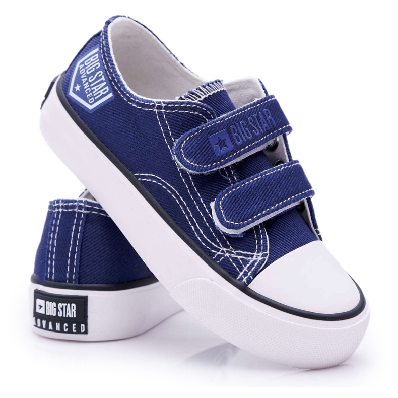 Zapatillas Infantiles Big Star Con Velcro Azul Marino FF374064